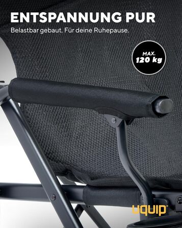Складний туристичний стілець Uquip Roxy Petrol I, 120 кг, сталь та поліестер | для кемпінгу, пляжу, риболовлі, саду та фестивалів
