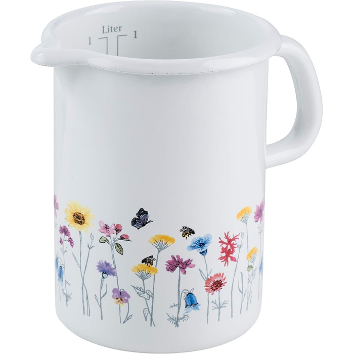RIESS Кухонний мірний кухоль 1 л, 10 см, індукція, декор FLORA