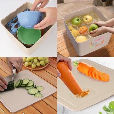 Набір посуду 48 шт. незламний, багаторазовий для кемпінгу/пікніка, пластиковий, кольоровий (49 шт.)