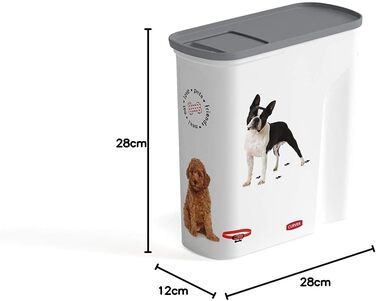 Контейнер для корму для собак Curver Love Pets 10 л – білий з собачим мотивом