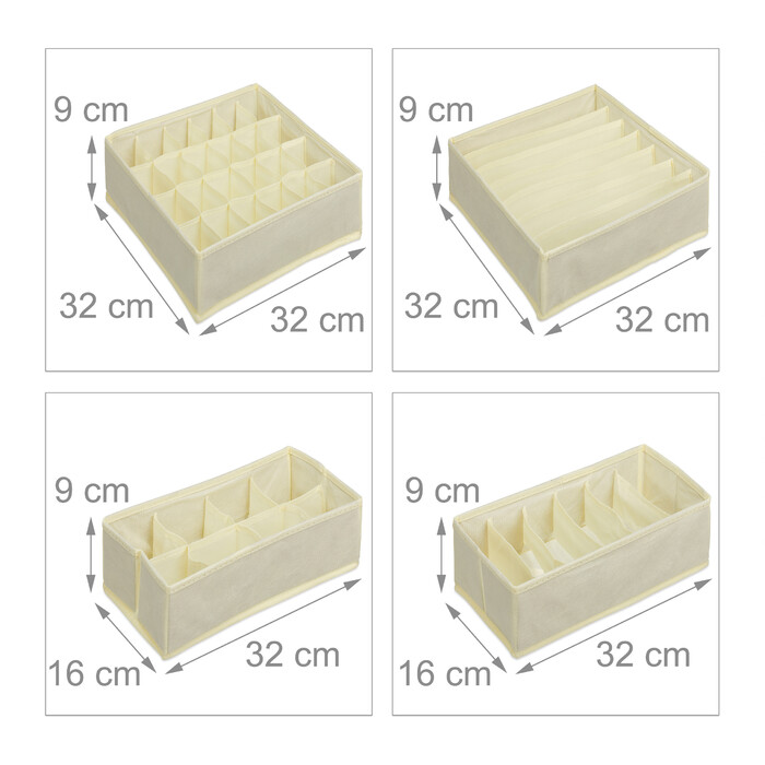 Relaxdays 4-Piece Underwear Organizer Set