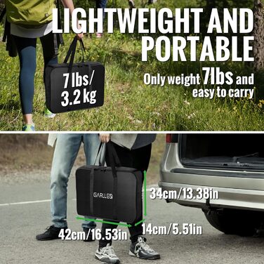 Складаний туристичний стіл Garllen 82x40 см, регулювання висоти (44/70 см), знімний стіл зі сталі, для пікніка, грилю, саду та кемпінгу