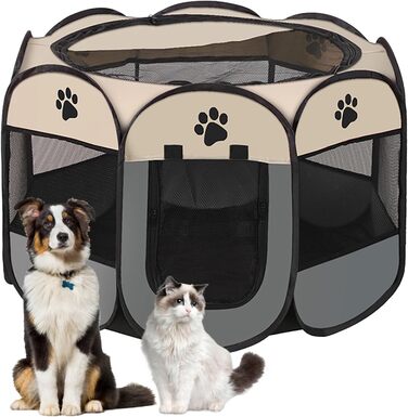 Портативний вольєр для цуценят, вольєр для собак, клітка для котів, вольєр для кроликів (сірий, S, 8). Сірий, 8, S