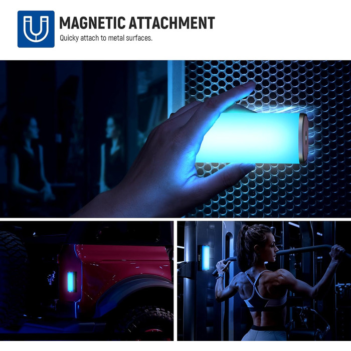 NEEWER LED відеоліхтар з магнітним кріпленням та штативом, RGB, 2500-8500K, 2500mAh, для фото- та відеозйомки, TL96RGB (TL98C (3 шт.))