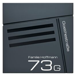 Поштовий ящик Verda з газетницею, нержавіюча сталь, антрацит, 37x37x11 см - сучасний вуличний поштовий ящик з ключем та оглядовим вікном