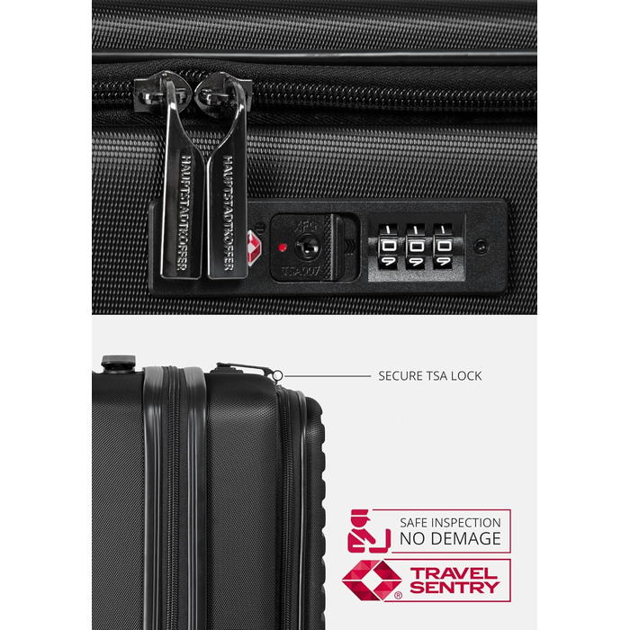 Чохол для багажу Hauptstadtkoffer Mitte - великий, жорсткий, з TSA, 4 колеса, 77 см, 130 літрів (Чорний)