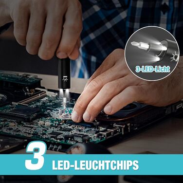 Набір електричних викруток DURATECH 50 в 1 з LED підсвіткою 3.6V для ремонту годинників, ноутбуків, окулярів та DIY