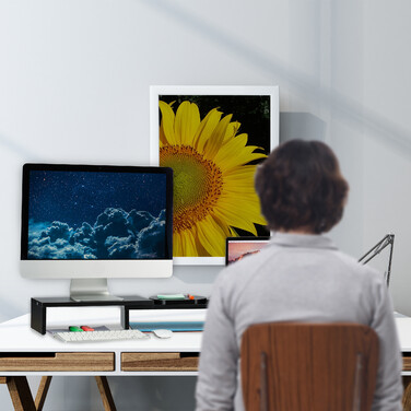Relaxdays Black Monitor Stand for 2 Monitors