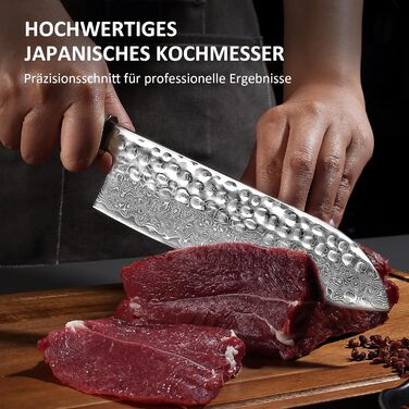 Кухонний ніж YOTSUBA Hackmesser 18 см: професійний кухонний тесак для м'яса та овочів з ергономічною ручкою з пакавуду, надзвичайно гострий