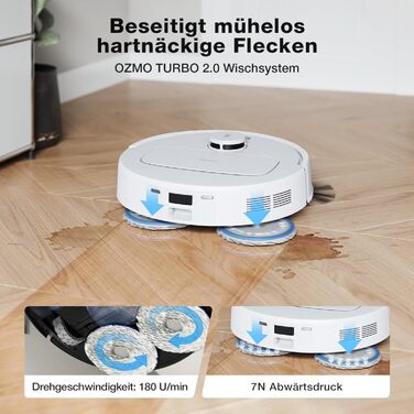 ECOVACS DEEBOT N30 PRO Omni: Робот-пилосос з функцією миття підлоги, 10000 Па, технологія ZeroTangle 2.0, TruEdge, 60°C миття, сушка гарячим повітрям, білий