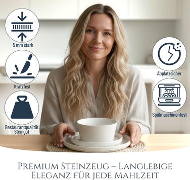 Набір посуду з порцеляни Pure Living на 12 осіб, 36 предметів, білий, Crystal, TESTSIEGER