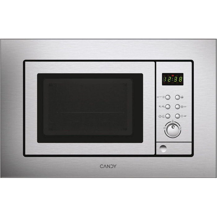 Вбудована мікрохвильова піч Candy MIC 20 EX з грилем, 20 л, 800 Вт, металевий корпус з нержавіючої сталі