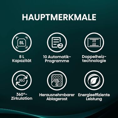 Фритюрниця без олії Hisense HAF2700DCD, 2700 Вт, 11 л, 8 програм, антипригарне покриття, дисплей, енергоефективна, SyncServe, чорна