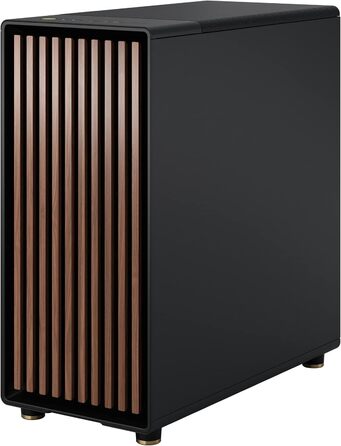 Комп'ютерний корпус Fractal Design North Charcoal Black TG Dark з темним склом, фасад з горіхового дерева, 2 вентилятори 140 мм, USB Type-C, Mid-Tower ATX