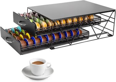 Тримач для капсул кави Nespresso Vertuo - органайзер для 80 капсул, металева висувна шухляда