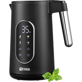 Електричний чайник-заварник зі сталі нержавіючої, 1.7 л, регулювання температури 40-100°C, функція підігріву, LED дисплей, 2200 Вт, без BPA