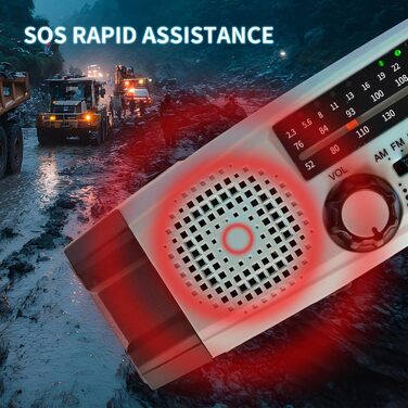 Сонячне радіо 8-в-1 з ліхтариком та USB, FM/AM, метеостанція, аварійне радіо з сонячною панеллю, динамо-механізмом, LED-ліхтариком, сигналом SOS для кемпінгу