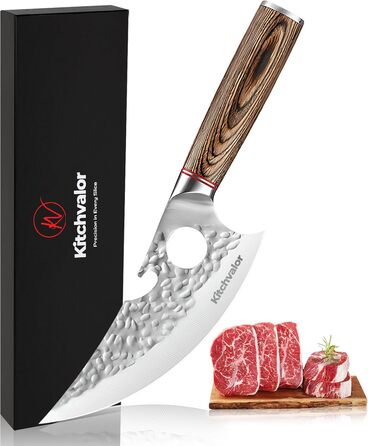 Ніж кухарський Kitchvalor 6 дюймів (15 см) з високоякісної сталі, кухонний ніж, ніж для нарізання, ергономічна ручка, подарункова коробка (Viking Knife)