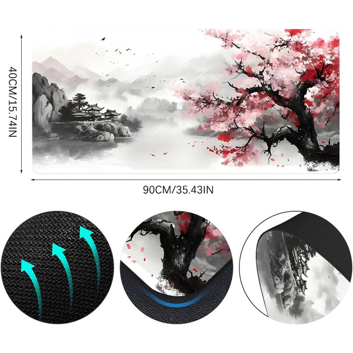 Килимок для миші ігровий XXL 900x400 мм, з антиковзким покриттям, водонепроникний, для ПК, MacBook, Laptop