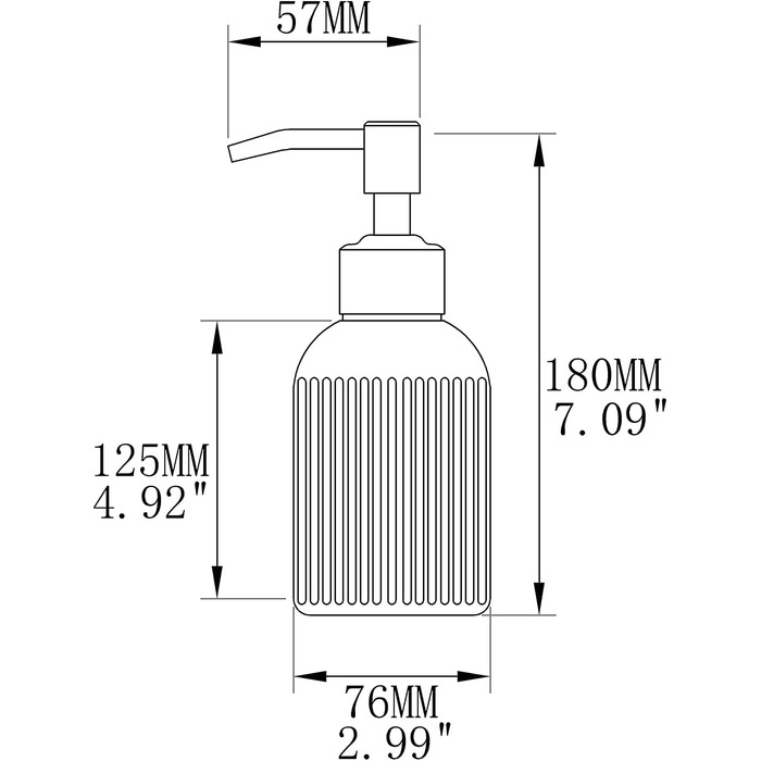 Дозатор для мила з бурштинового скла, 473 мл, з бурштиновими смугами, з помпа золотого кольору, для ванної кімнати та кухні