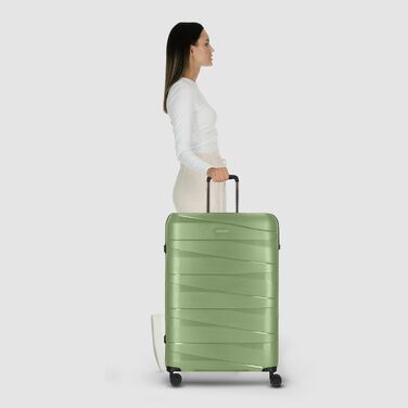 Чемодан REDOLZ Hartschalen Essentials 10: великий, XL, 76 см, з поліпропілену, 4 колеса, TSA, зелений металік