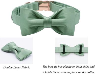 Нашийник для собак Lionet Paws з метеликом - комфортний шовковий нашийник зеленого кольору для маленьких собак, знімний метелик, розмір S (1 шт.), колір: трав'яний