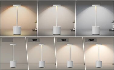Бездротова LED лампа SLSMD для столу з акумулятором 5000mAh, регульована яскравість, USB-зарядка, для дому та відпочинку (2 білих світлодіода)