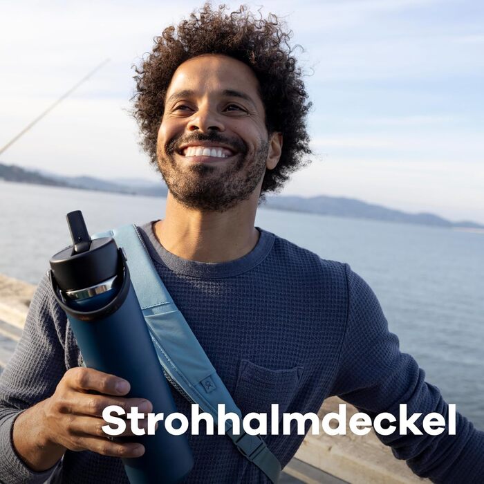 Hydro Flask - 946 ml (32 oz) Water Bottle - Vacuum-Insulated Stainless Steel Water Bottle with Flex Straw Lid - Wide Mouth - Fossil