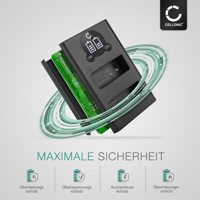 Зарядний пристрій CELLONIC BC-DC15 Dual USB для Leica D-LUX (Typ 109, 7) BP-DC15 з кабелем