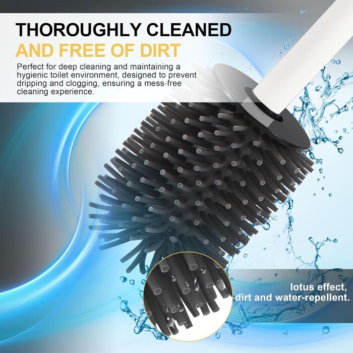 Металева щітка для унітазу Dazi з підставкою, 2 шт. для глибокого очищення, захист від бризок та засорювання (білий)