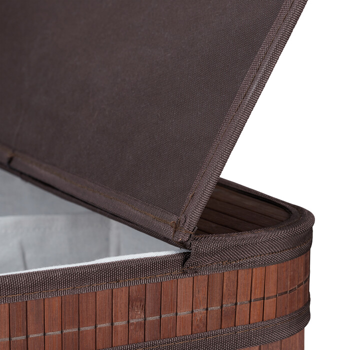 Relaxdays Bamboo Laundry Basket, Square