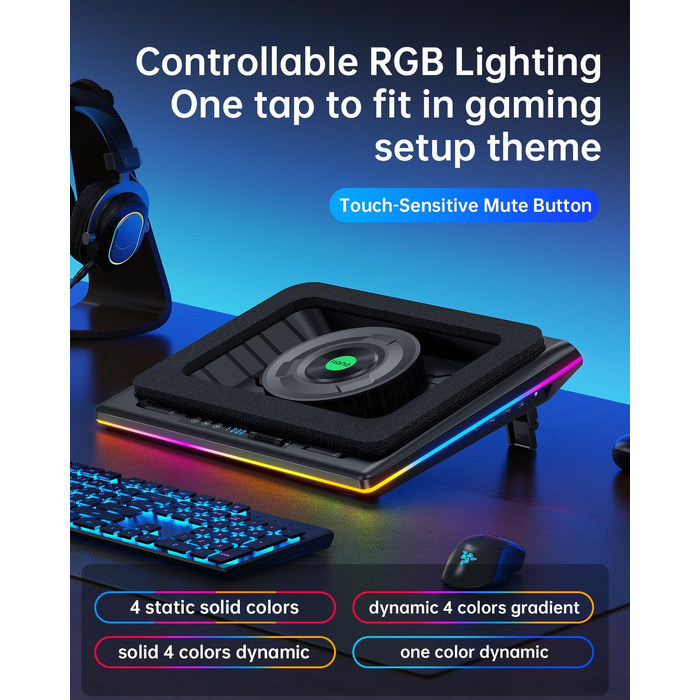 Ігровий охолоджувач для ноутбука llano V12 RGB з потужним турбовентилятором 5.5