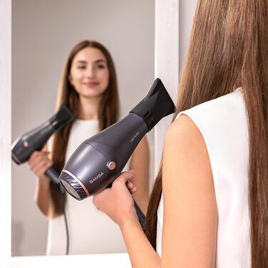 Фен Cecotec Bamba IoniCare Harmony, 2600W, регулювання температури та швидкості, технологія HairCare, іони, 1.8м, 2 насадки, холодний струмінь, сірий