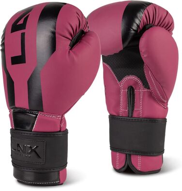 Боксерські рукавички LNX Stealth - чоловічі/жіночі, 8-16 Oz. Ідеально для кікбоксингу, боксу, муай-тай, ММА, спарингу та тренувань. Колір: Berry (502).