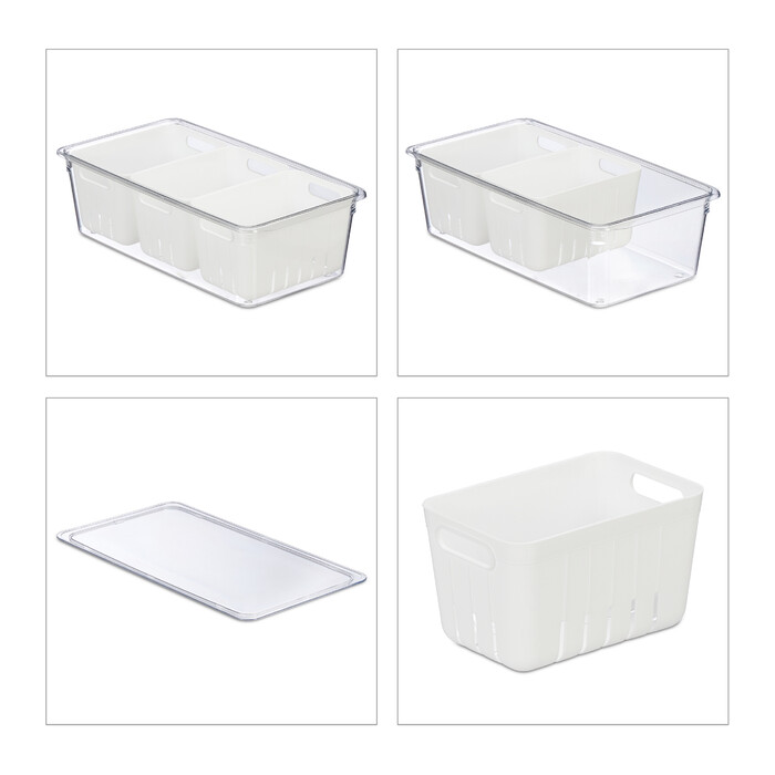 Relaxdays Refrigerator Organizer 4-Piece Set