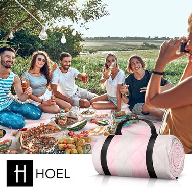 Пікнік-ковдра HOEL 200x200 см, водонепроникна, ізоляційна, для пляжу та кемпінгу, утеплена, XXL