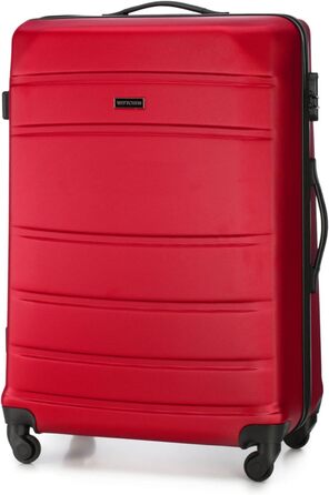 ЧемоданWITTCHEN Globe Line: ручна поклажа, трівалi, ABS, 4 колеса, кодовий замок, телескопічна ручка, червоний, розмір S | Підходить для Lufthansa, Eurowings, Ryanair, Condor, Discover Airlines
