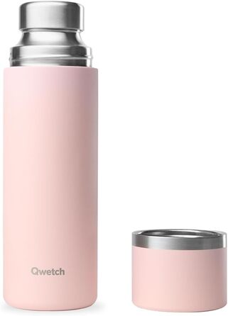 Qwetch Stainless Steel Thermos Flask - 750ml Insulated Bottle & Travel Mug - 24h Cold & 12h Hot - Leakproof, BPA-Free - Perfect for Coffee & Tea