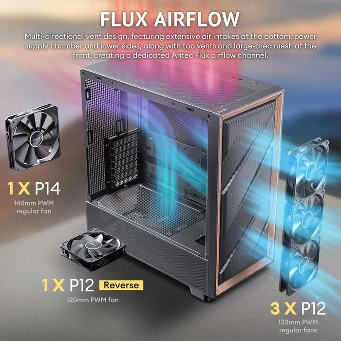 Корпус для ПК Antec Flux SE Midi Tower, чорний