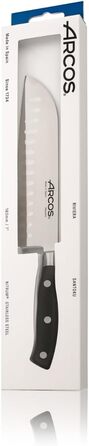 Ніж Santoku Arcos Riviera 180 мм з нержавіючої сталі з титаном, чорний | Іспанський ніж для кухні