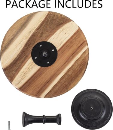 Дзеркальце для торта NUPTIO, 3 шт. в наборі: дерев'яний, рустикальний, для весілля, дня народження, дитячого свята, десертів та тістечок (чорний, 25.5 см)