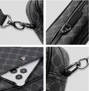 Чоловіча сумка-месенджер через плече Klein: водонепроникна сумка CrossBody з багатофункціональними кишенями для роботи та подорожей, чорна