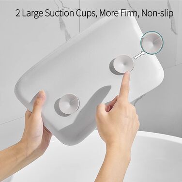 Lonkenn Bathtub Pillow, Ergonomic Bath Pillow, Stylish PU Bath Pillow with Suction Cups, Waterproof Bathtub Cushion, High-Quality Non-Slip Bath Pillow, Bathroom Accessories, for Bathtub, Spa White