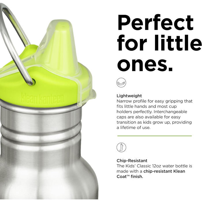 Klean Kanteen Classic Narrow Water Bottle 12 oz (Brushed Stainless)