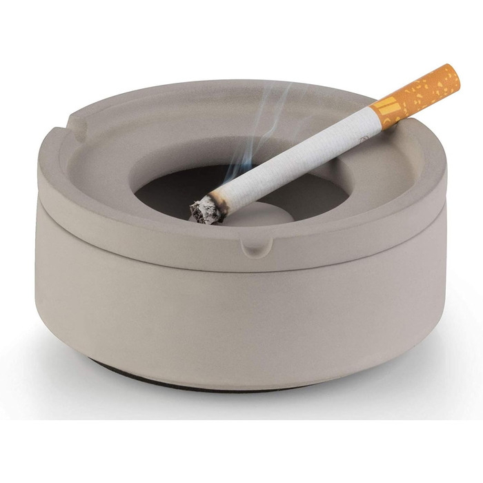Бетонна попільничка APS Wind 'Element' – преміум якість, 3 відділення для сигарет, захист від подряпин, сірий колір, 10,5 x 5 см