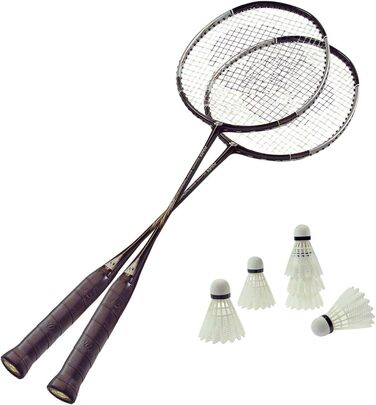 Badminton Set: 2 rackets, 6 balls, badminton rackets, shuttlecocks, badminton balls