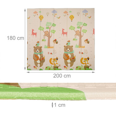 Relaxdays Foldable Play Mat - Animals