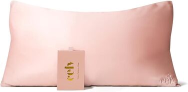 célv Luxury Silk Pillowcase/Pillow Cover with Hidden Zipper/100% Mulberry Silk Pillow Cover / 1 Piece / 22 Momme/Gift Packaging REUSABLE (40 x 80 cm, Rose Gold) 40 x 80 cm Rose Gold