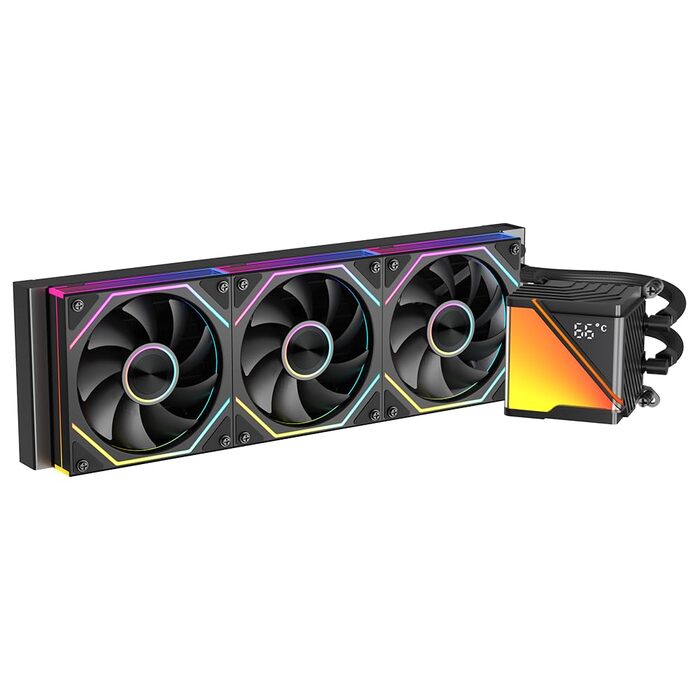 Jungle Leopard ProFlow AIO: 240мм водяне охолодження з LCD екраном, ARGB вентилятор, підтримка AM4/AM5/LGA1851/1700 (Чорний)