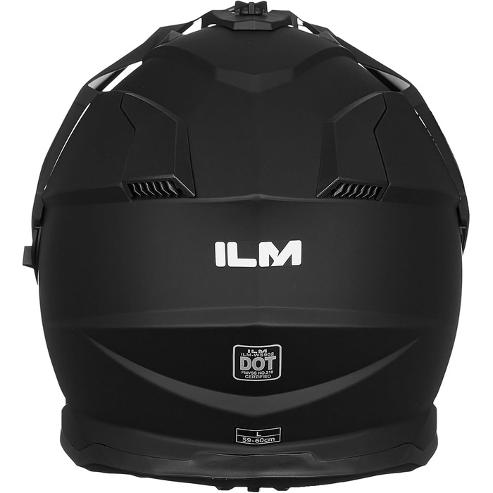 Мотошолом ILM Dual Sport Adventure з сонцезахисним склом, Pinlock, для кросу, квадроциклів, сертифікат ECE, модель WS902, розмір L, матовий чорний